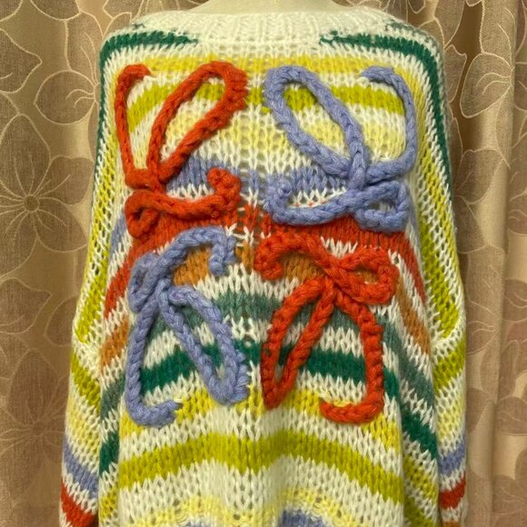 Anagram-Embroidered Stripe Mohair Sweater - Picture 5 of 11